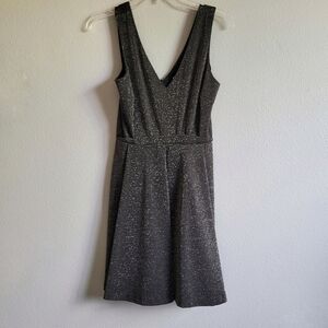 Love...ady Black Metallic Silver Cocktail Dress Size M